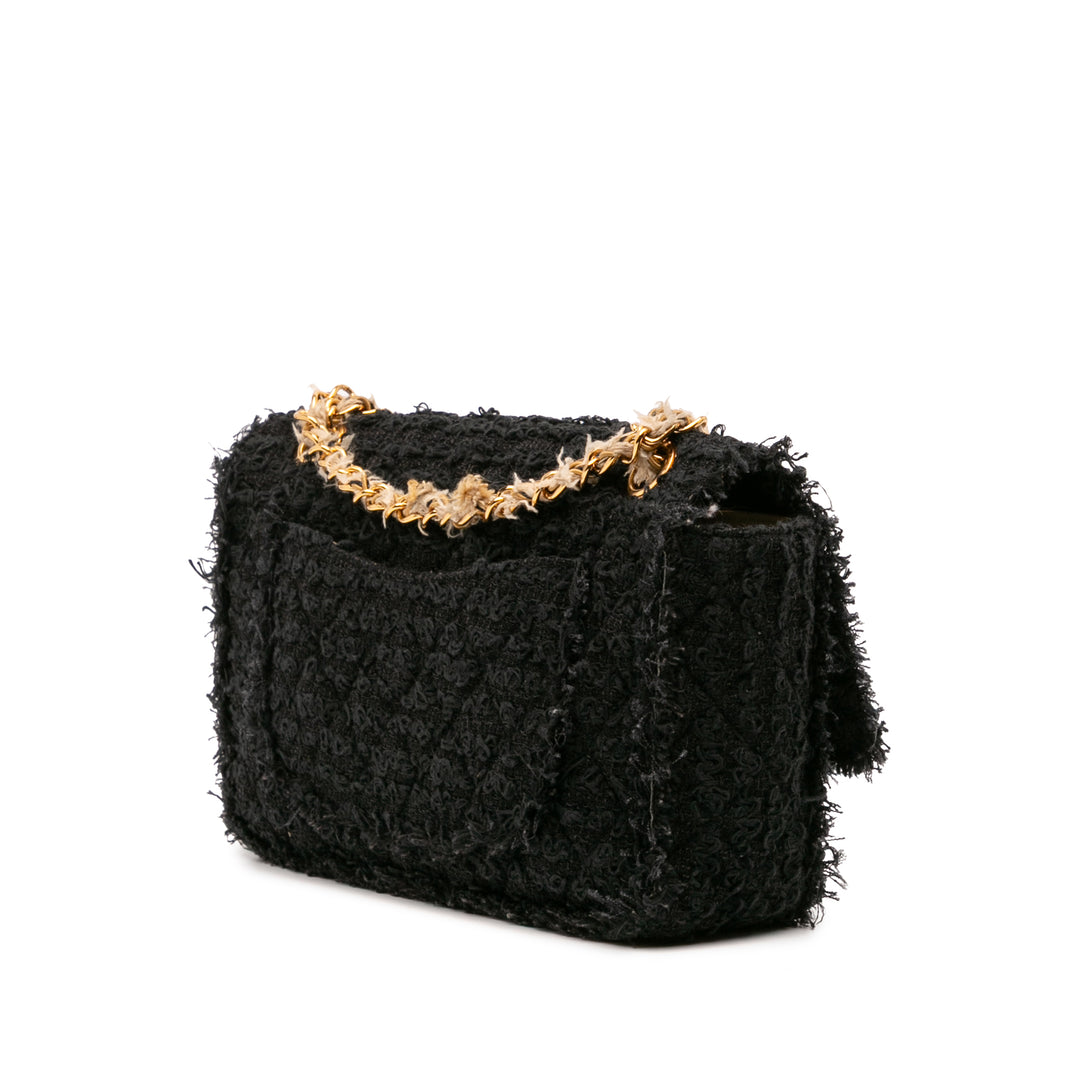 Chanel Medium Classic Tweed Simple rabat Noir – GABY PARIS Authentique
