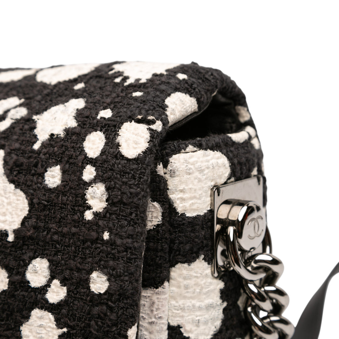 Chanel CC Paint Splatter à rabat Tweed