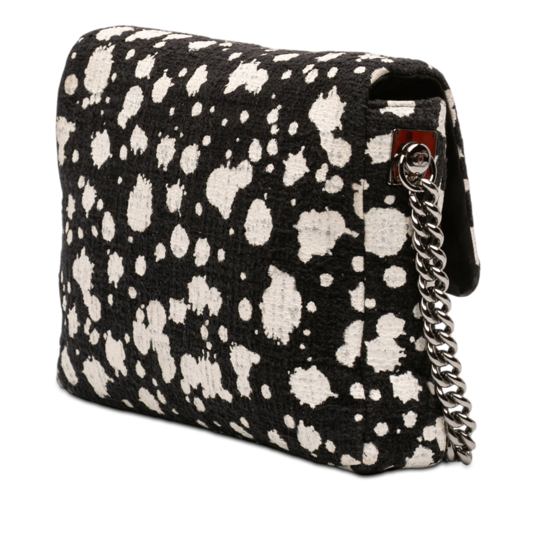Chanel CC Paint Splatter à rabat Tweed