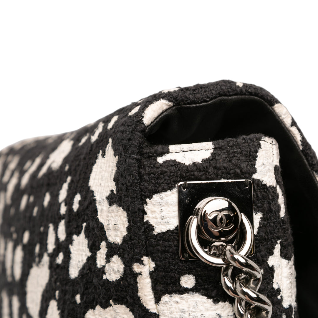Chanel CC Paint Splatter à rabat Tweed