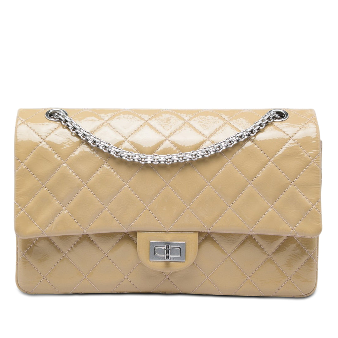 Chanel Matelassé froissé Cuir verni Reissue 2.55 Double rabat 226