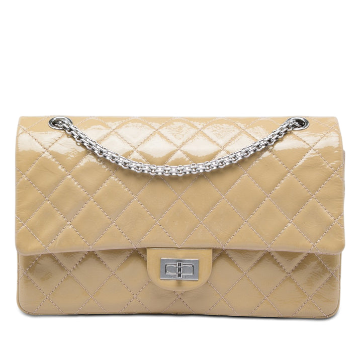 Chanel Matelassé froissé Cuir verni Reissue 2.55 Double rabat 226
