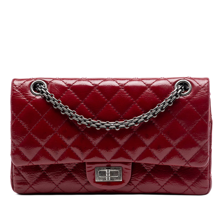 Chanel Matelassé froissé Cuir verni Reissue 2.55 Double rabat 225