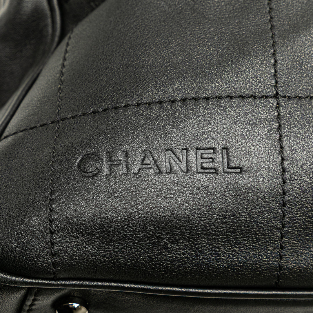 CC Square Quilted Lambskin Handbag Black - Gaby Paris