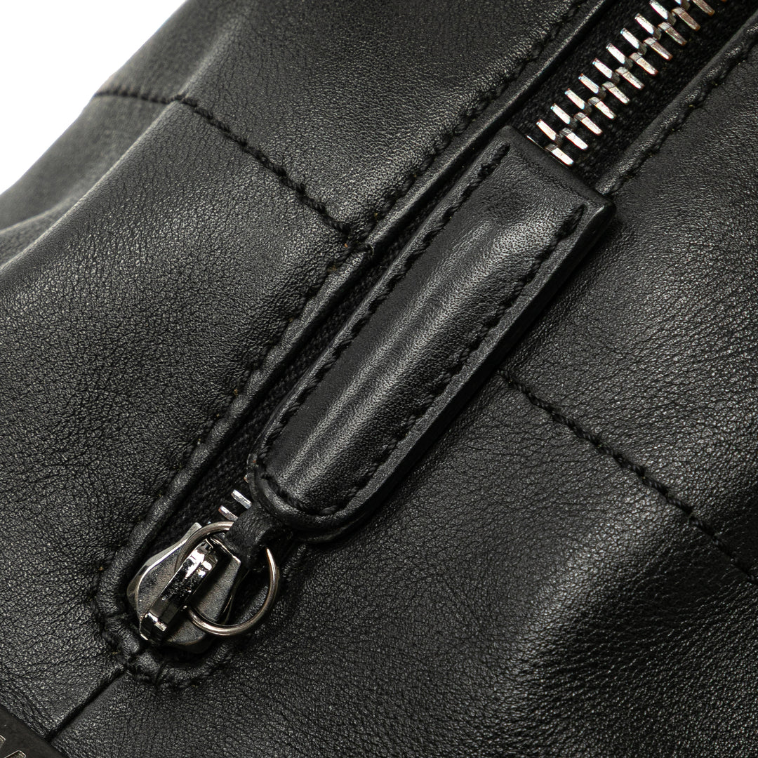 CC Square Quilted Lambskin Handbag Black - Gaby Paris