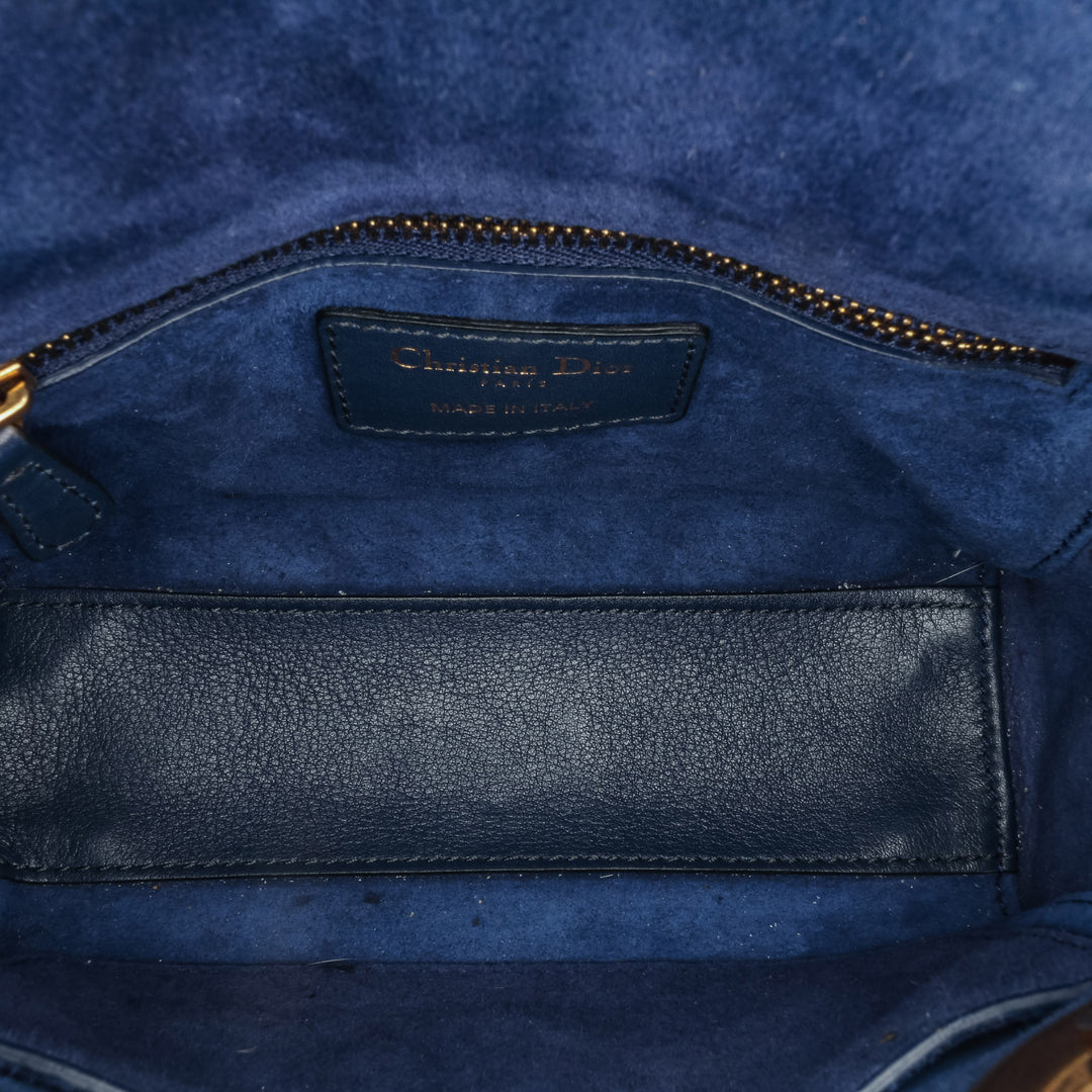 Mini Lambskin Cannage Studded Supple Lady Dior Blue - Gaby Paris