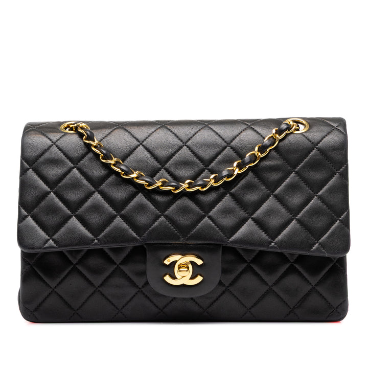 Chanel Classic Double rabat Moyen Cuir d'agneau Noir