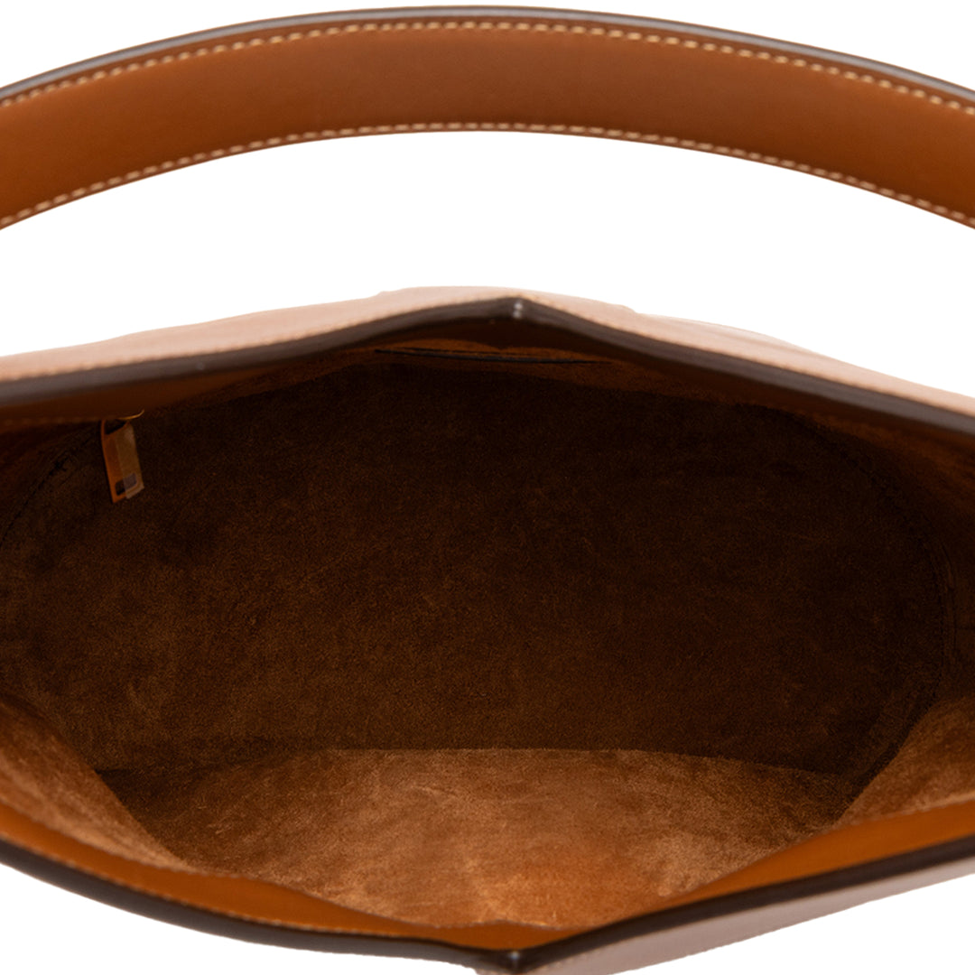 Saint Laurent Y Sac seau Cuir de veau lisse Marron – vue 4 – GABY PARIS