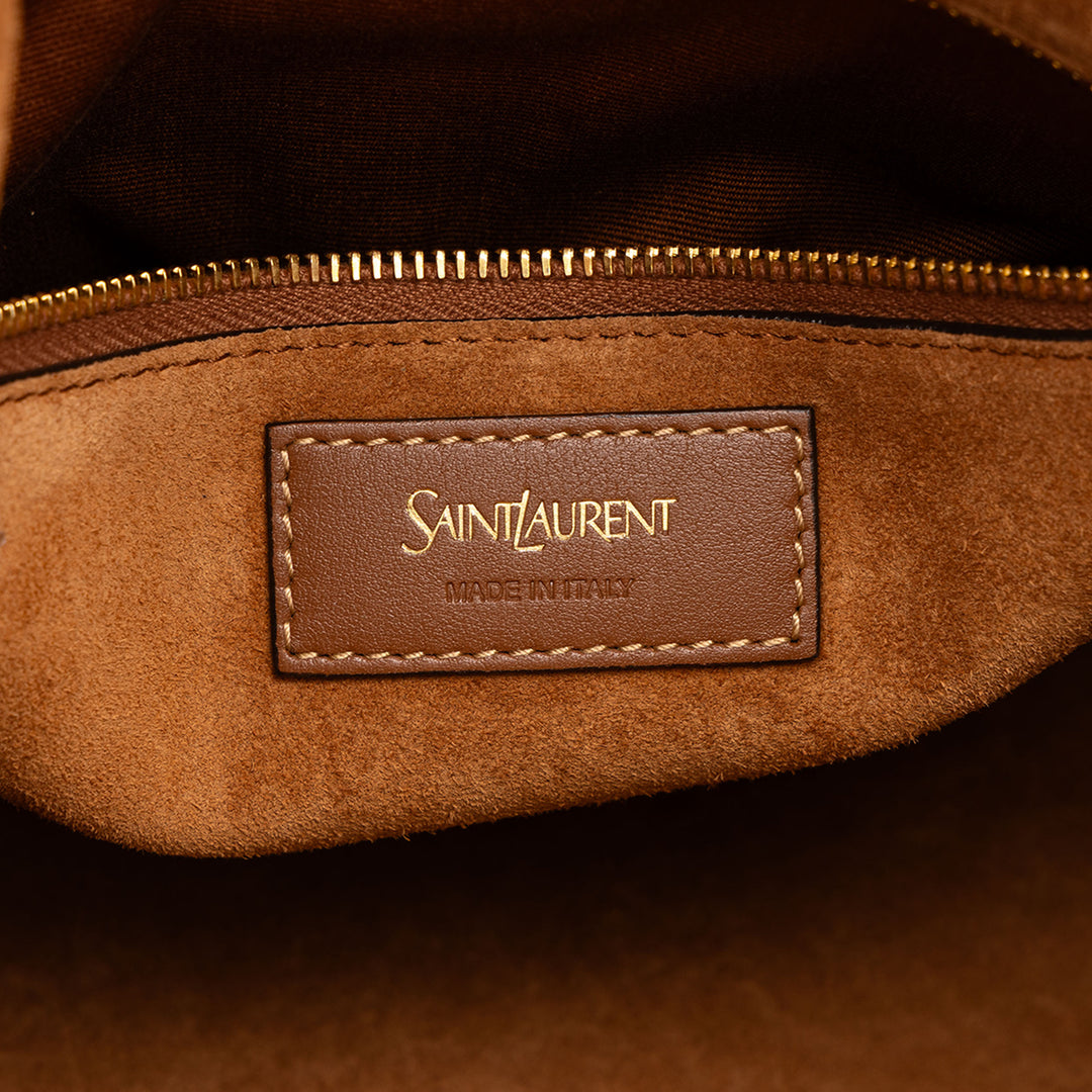 Saint Laurent Y Sac seau Cuir de veau lisse Marron – vue 5 – GABY PARIS
