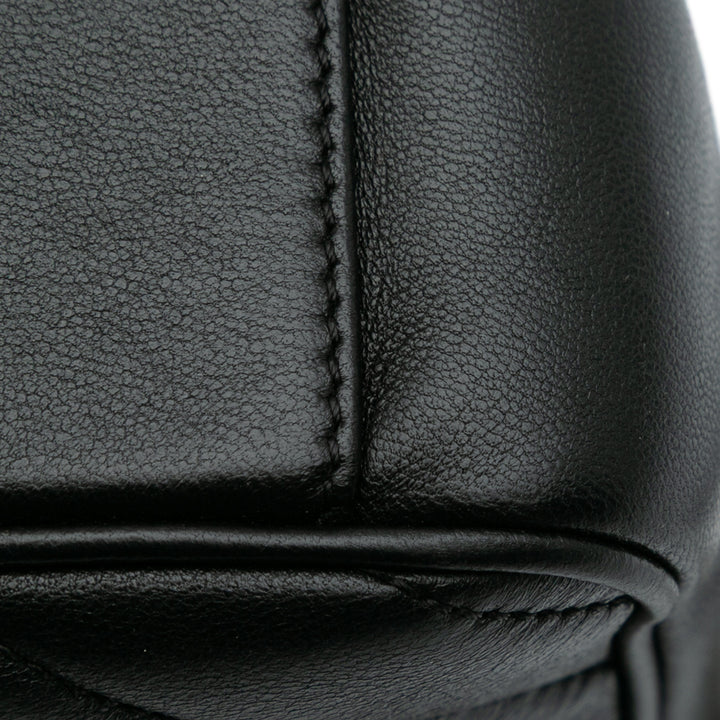 Chevron Lambskin Pyramid CC Camera Bag Black - Gaby Paris