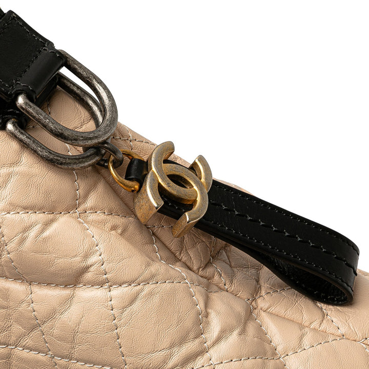 Chanel Large Aged Cuir de veau Gabrielle Shopping Cabas Marron