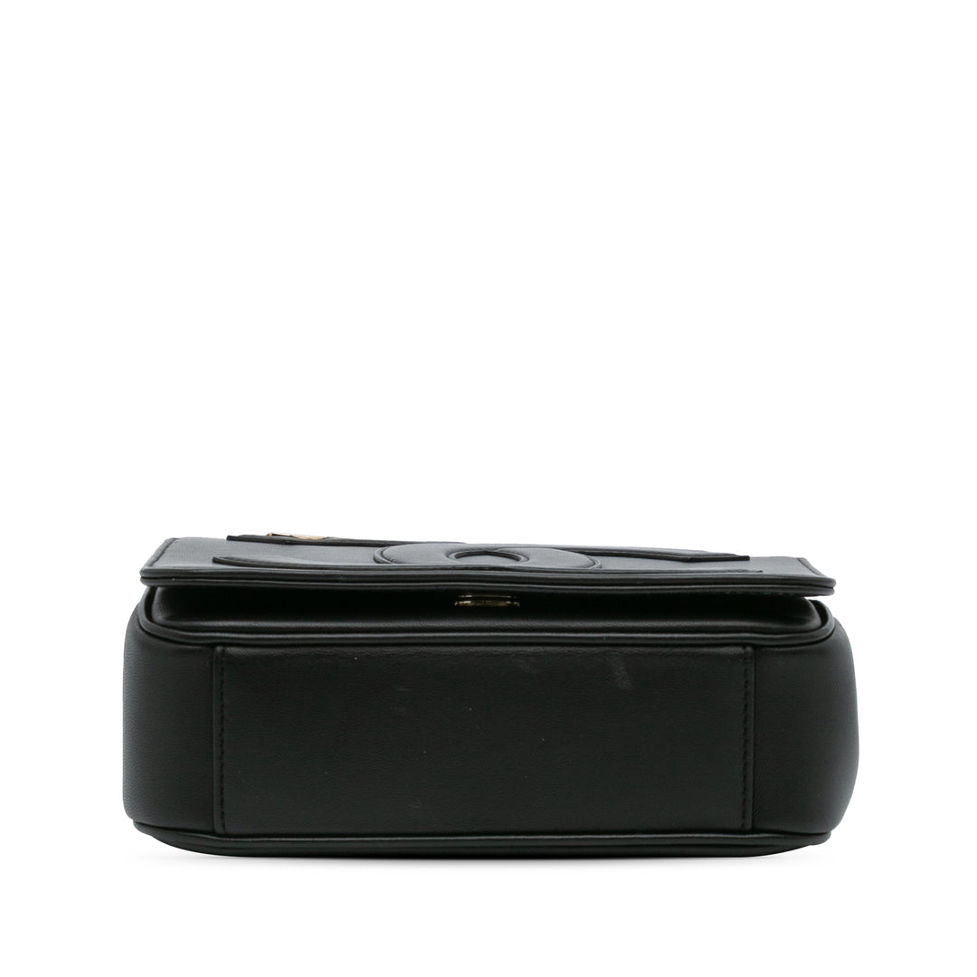 Lambskin CC Mania Flap Black - Gaby Paris