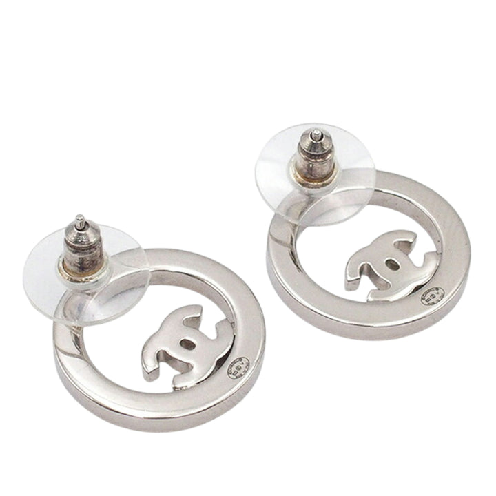 Chanel plaqué CC Rhinestones Rond fermoir poussette Boucles d’oreilles – GABY PARIS Authentique