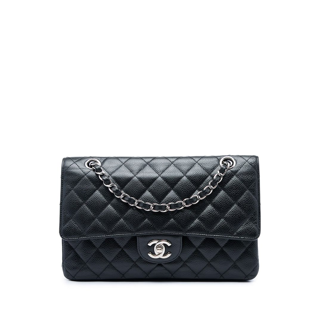 Chanel Sac porté épaule Classic Double rabat Moyen Cuir caviar Noir – vue principale – GABY PARIS
