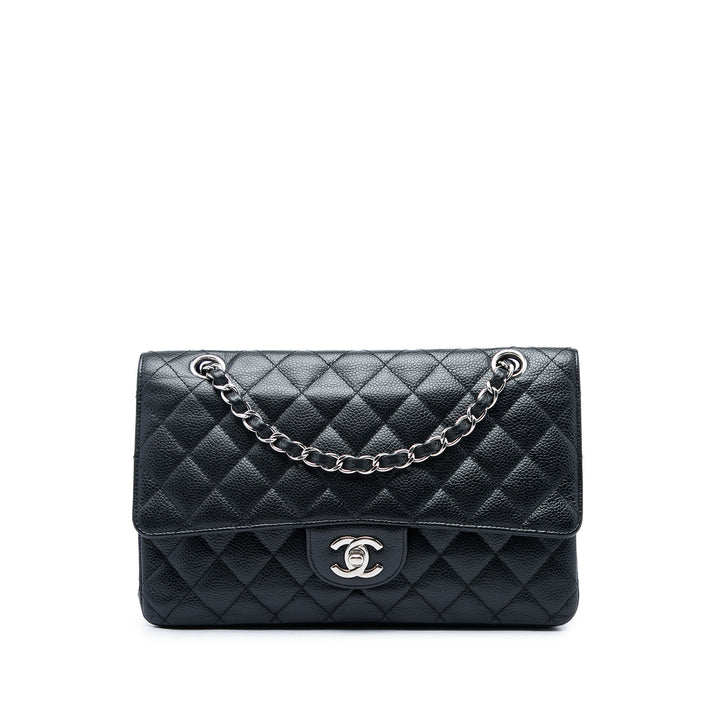 Chanel Sac porté épaule Classic Double rabat Moyen Cuir caviar Noir – vue principale – GABY PARIS