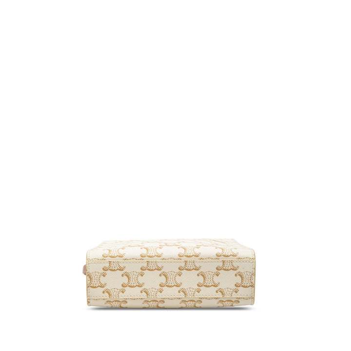 Celine Triomphe Cabas vertical Mini Toile Triomphe enduite