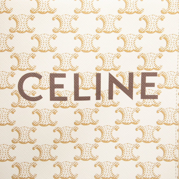 Celine Triomphe Cabas vertical Mini Toile Triomphe enduite