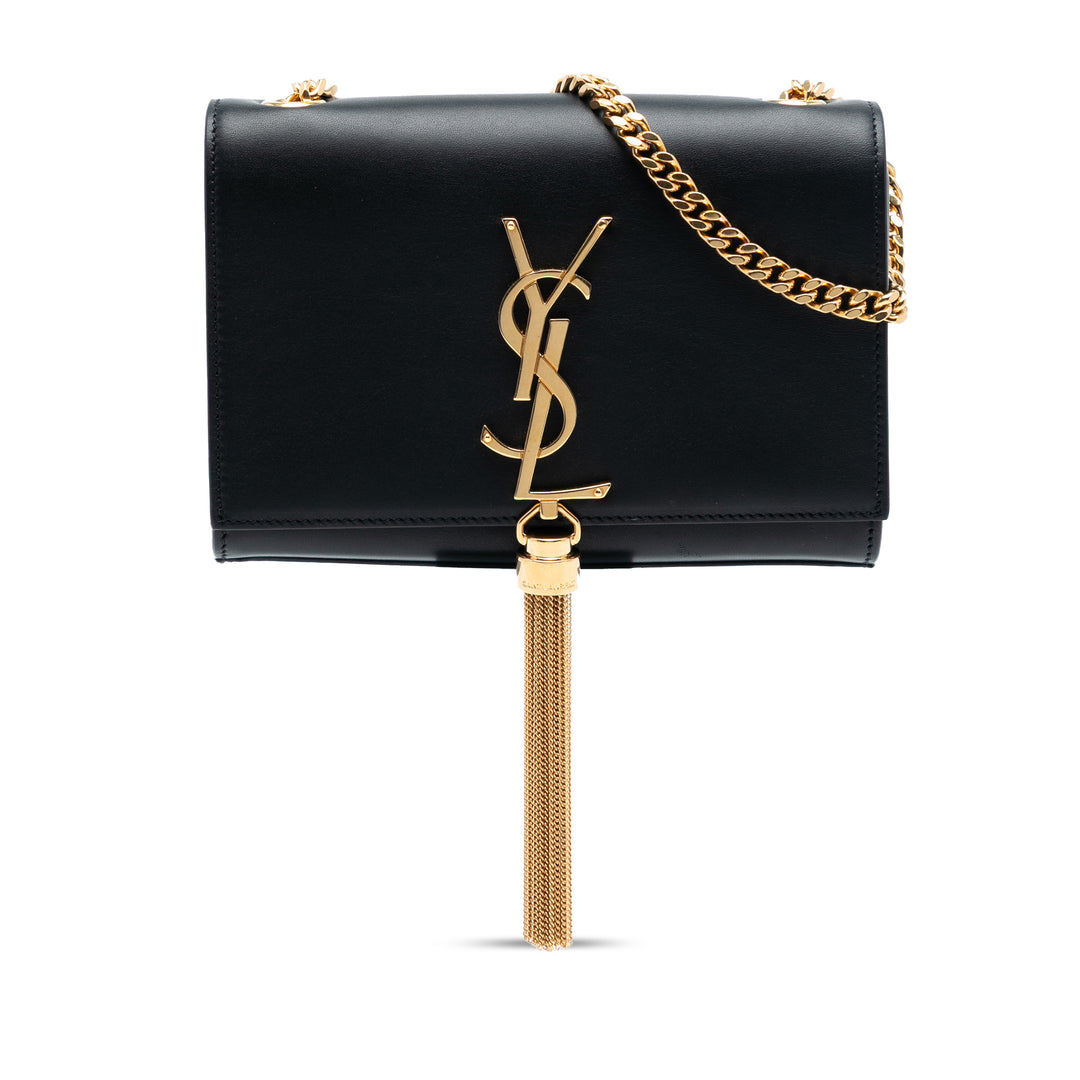 Saint Laurent Small Smooth Cuir de veau Monogram Kate Pompon Sac porté croisé