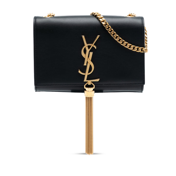 Saint Laurent Small Smooth Cuir de veau Monogram Kate Pompon Sac porté croisé
