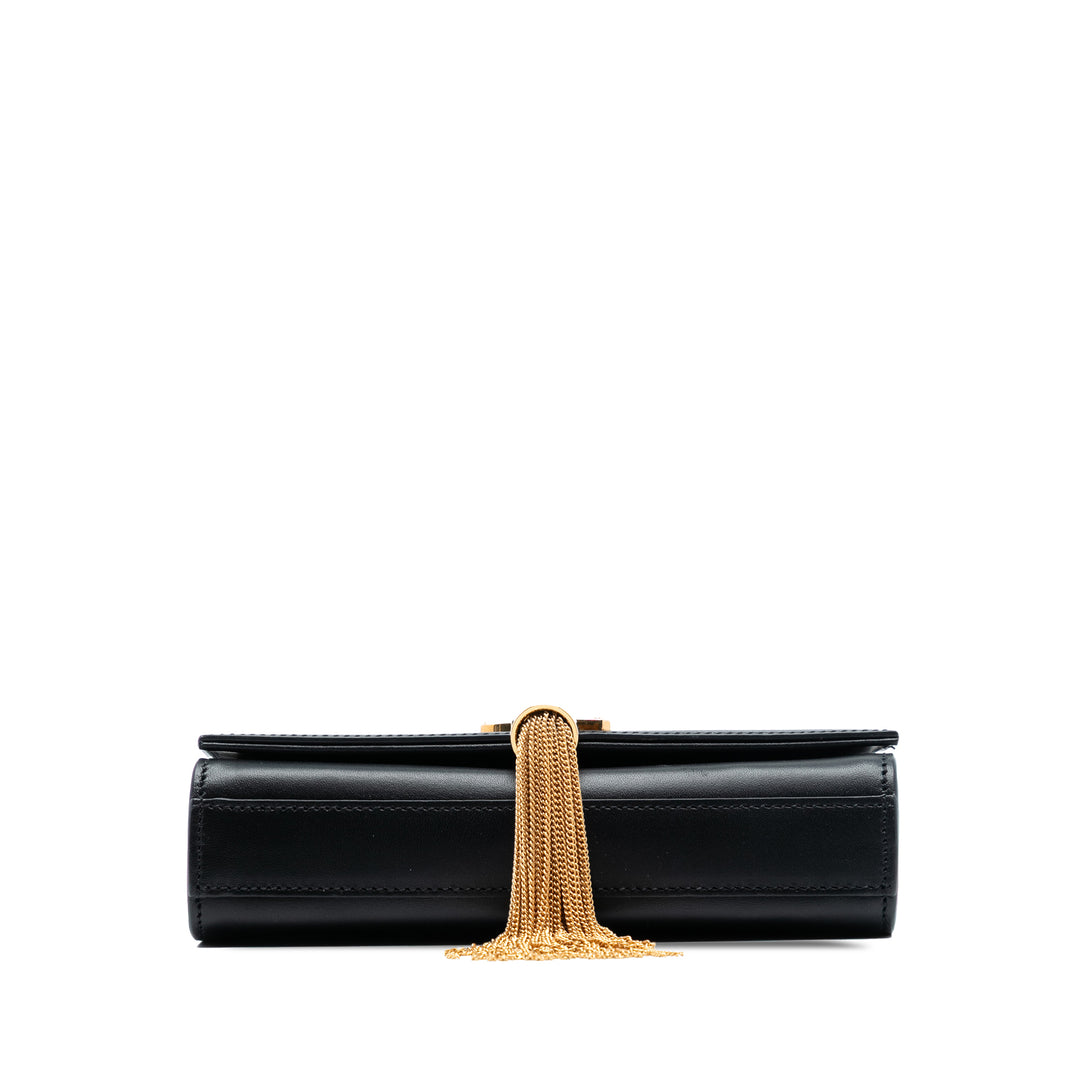 Saint Laurent Small Smooth Cuir de veau Monogram Kate Pompon Sac porté croisé