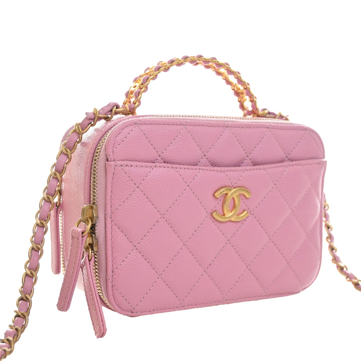 Matelassé Pick Me Up Vanity Petit Cuir caviar Rose