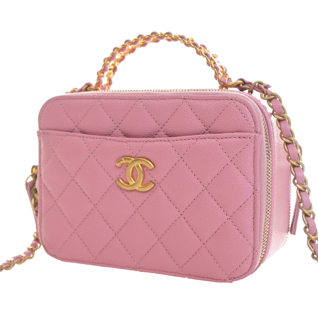 Matelassé Pick Me Up Vanity Petit Cuir caviar Rose