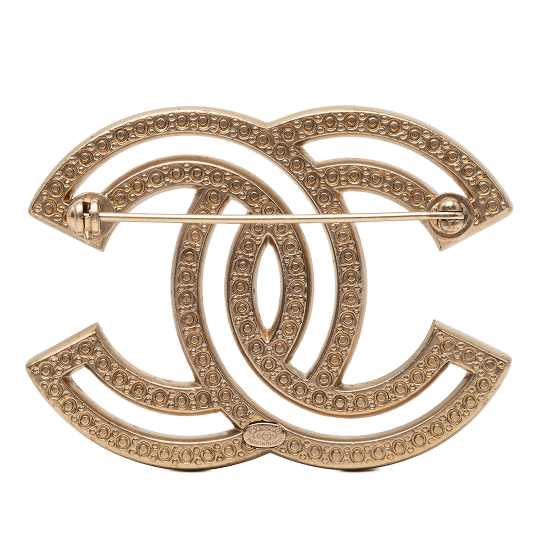Chanel CC -plaqué Strass Broche