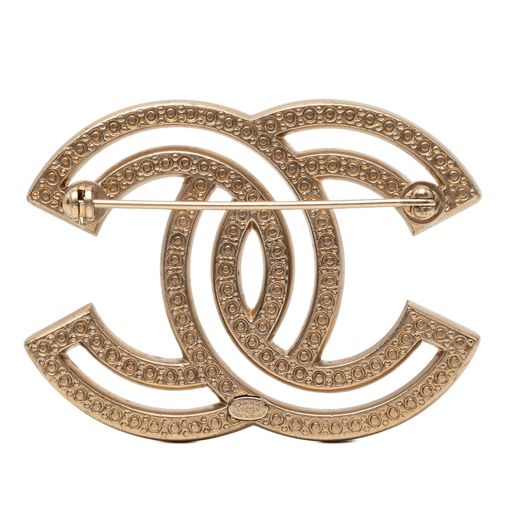 Chanel CC -plaqué Strass Broche
