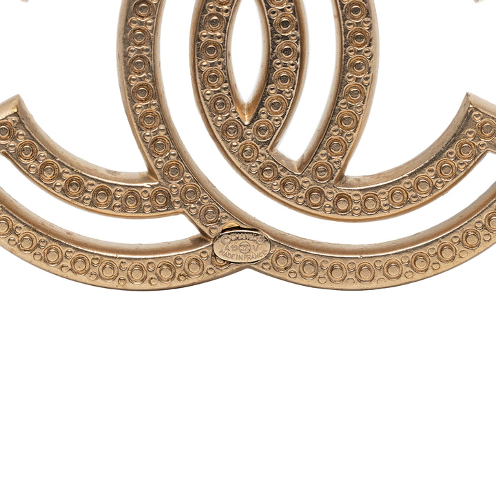 Chanel CC -plaqué Strass Broche