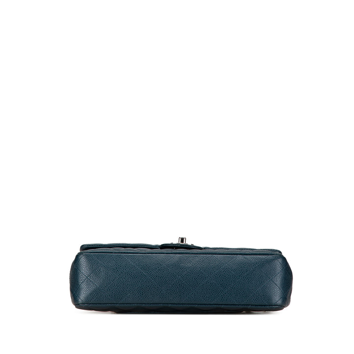 Medium Classic Caviar Double Flap Blue - Gaby Paris