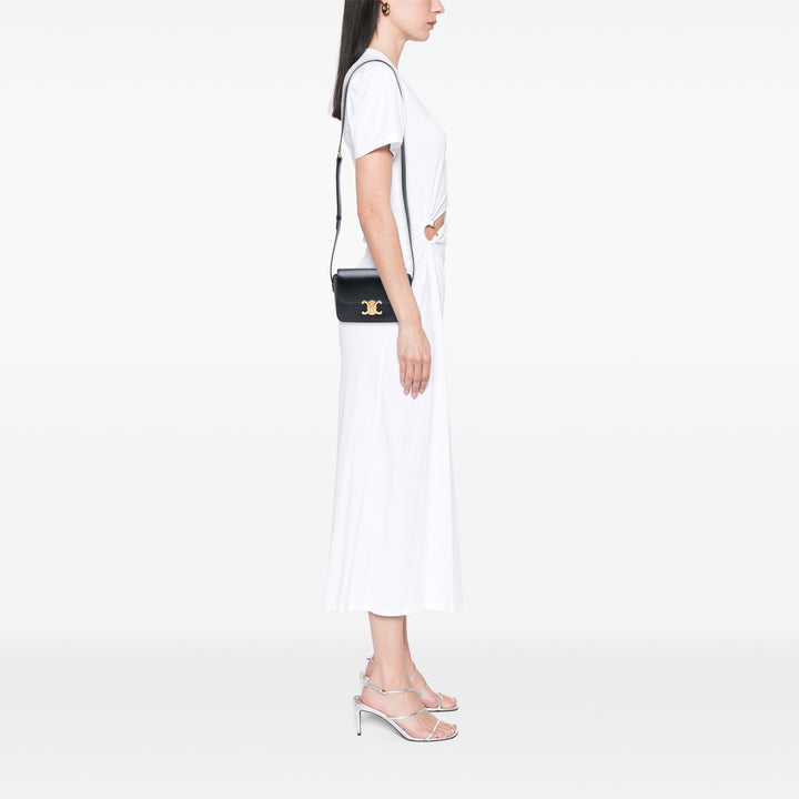 Celine Teen Shiny Cuir de veau Triomphe Crossbody Noir – GABY PARIS Authentique