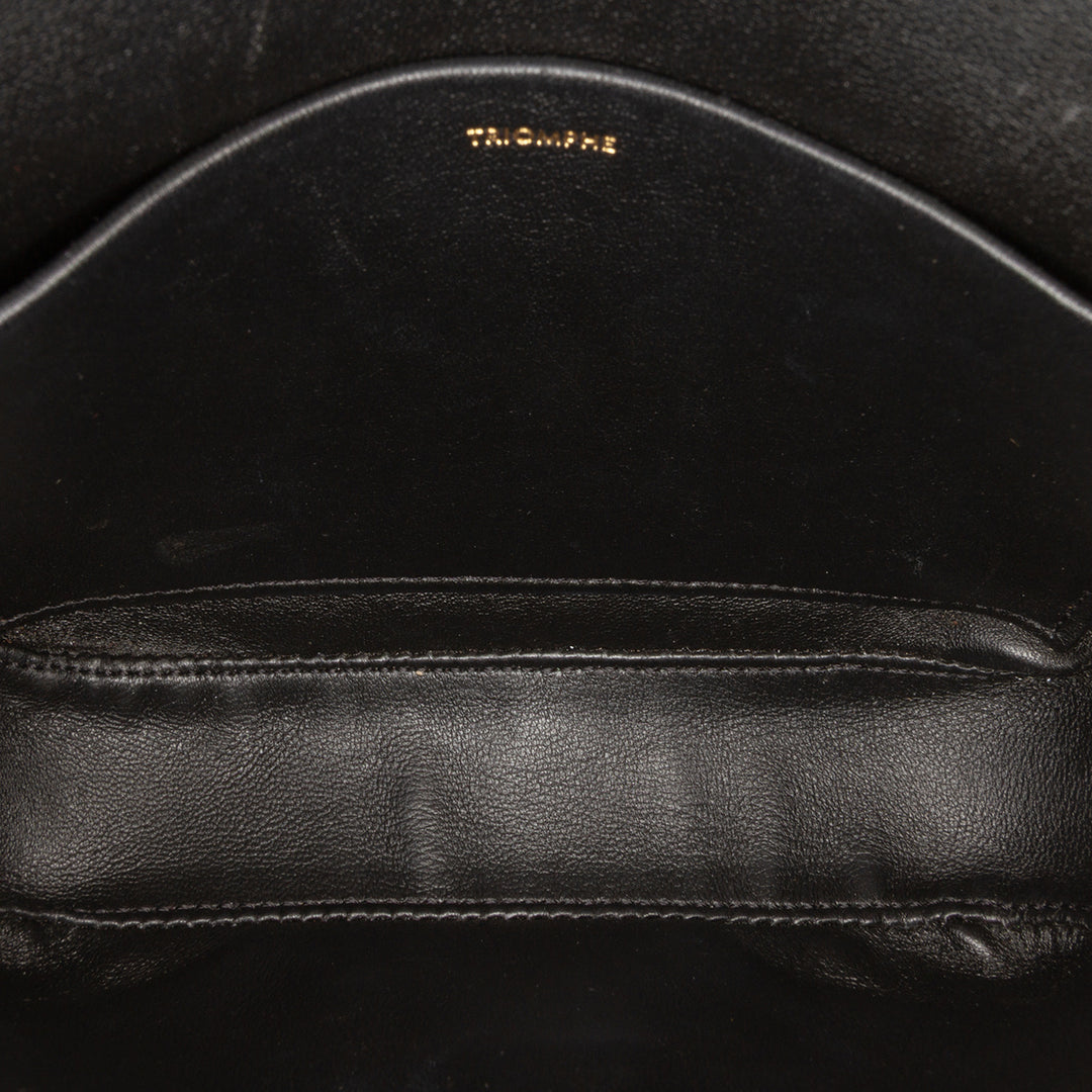 Celine Teen Shiny Cuir de veau Triomphe Crossbody Noir – GABY PARIS Authentique