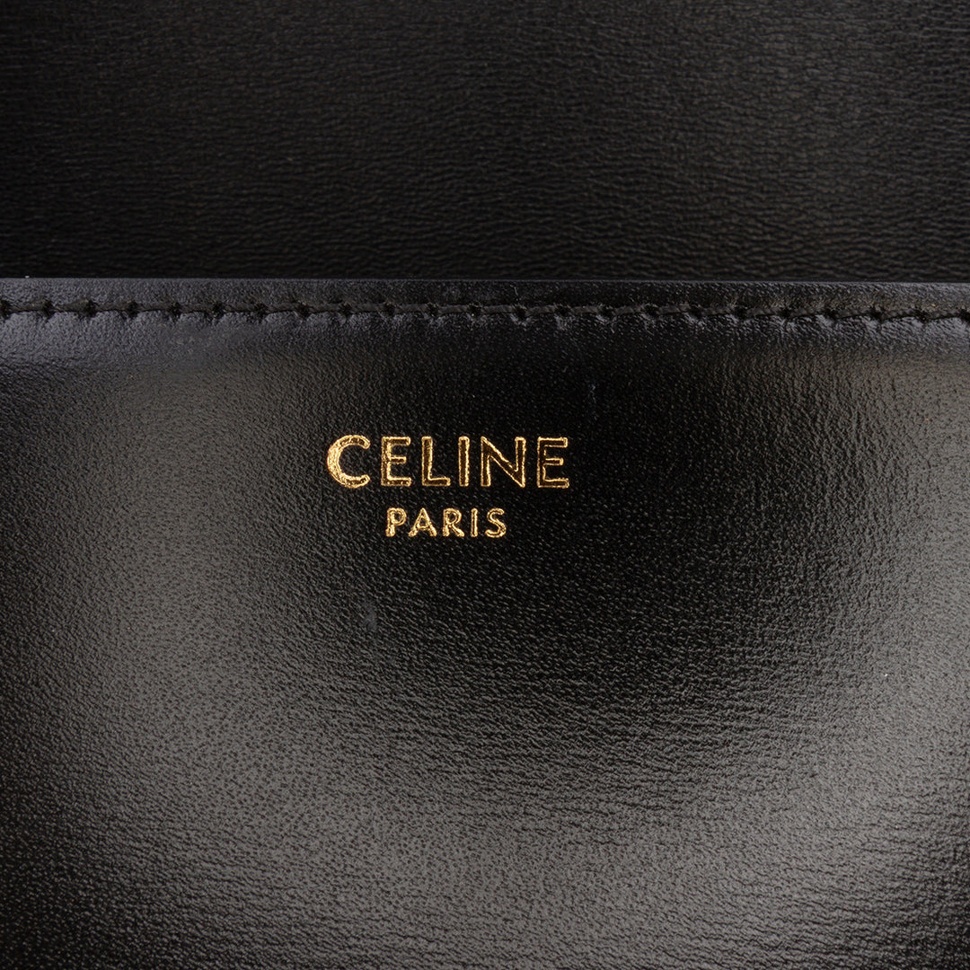 Celine Teen Shiny Cuir de veau Triomphe Crossbody Noir – GABY PARIS Authentique