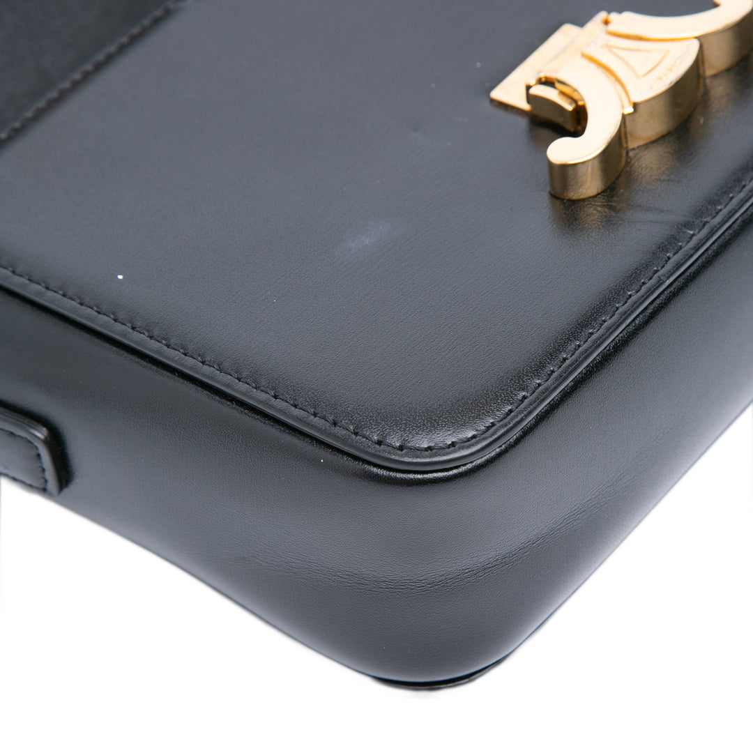 Celine Teen Shiny Cuir de veau Triomphe Crossbody Noir – GABY PARIS Authentique