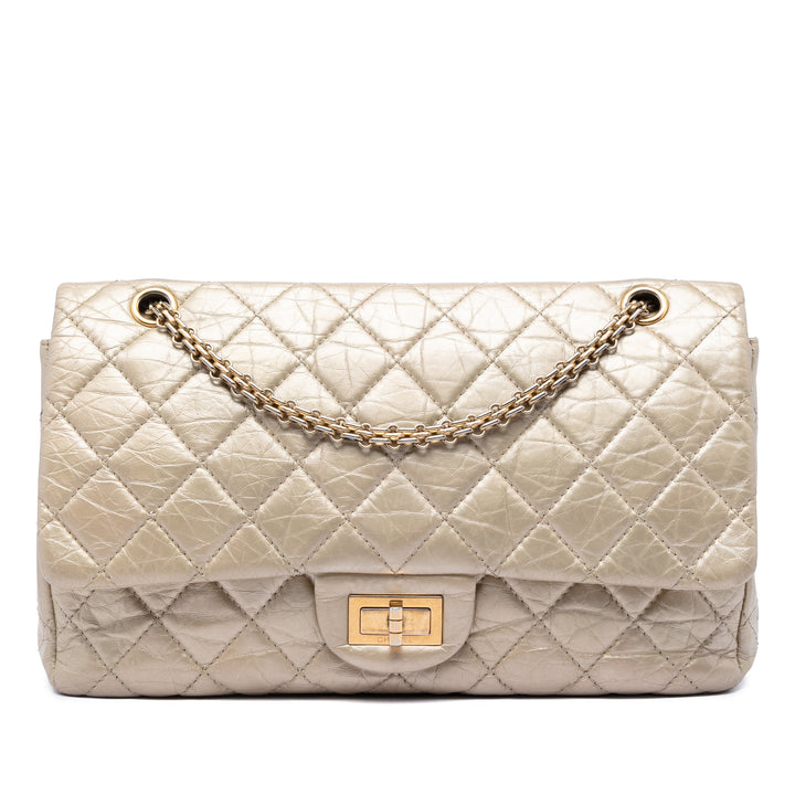 Chanel Metallic vieilli Cuir de veau Reissue 2.55 Double rabat 227