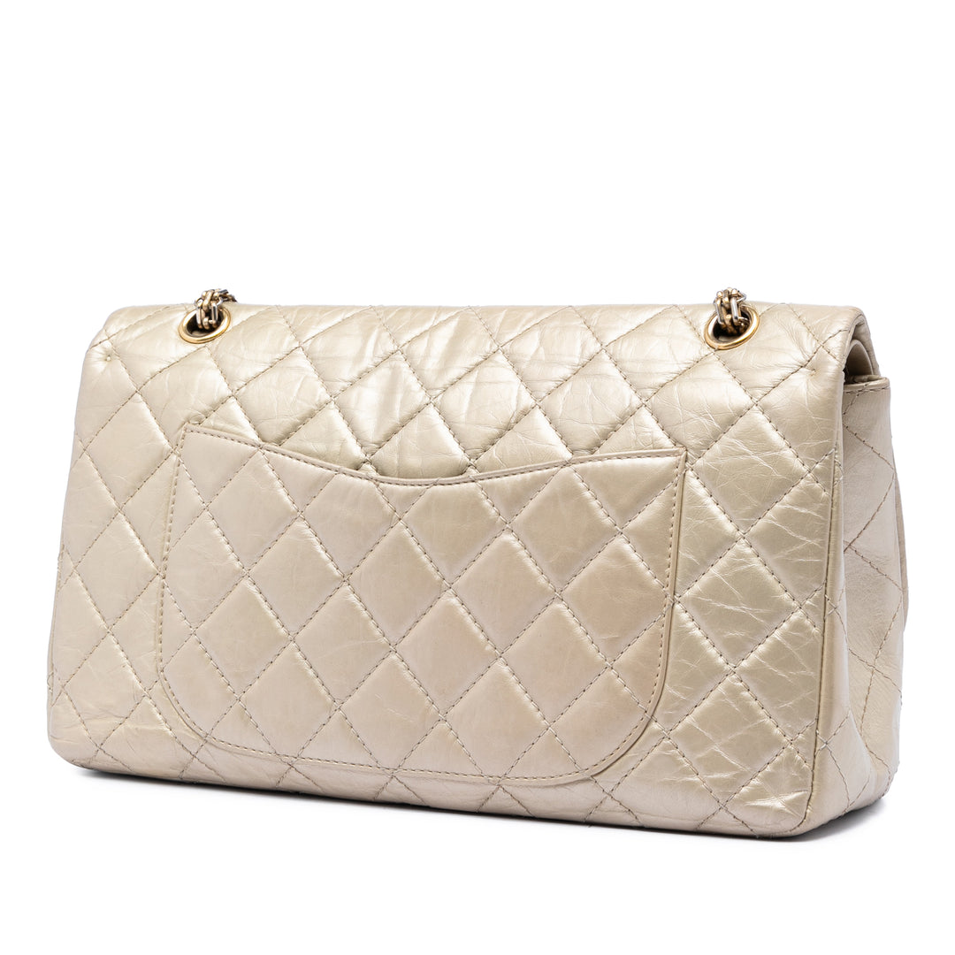 Chanel Metallic vieilli Cuir de veau Reissue 2.55 Double rabat 227
