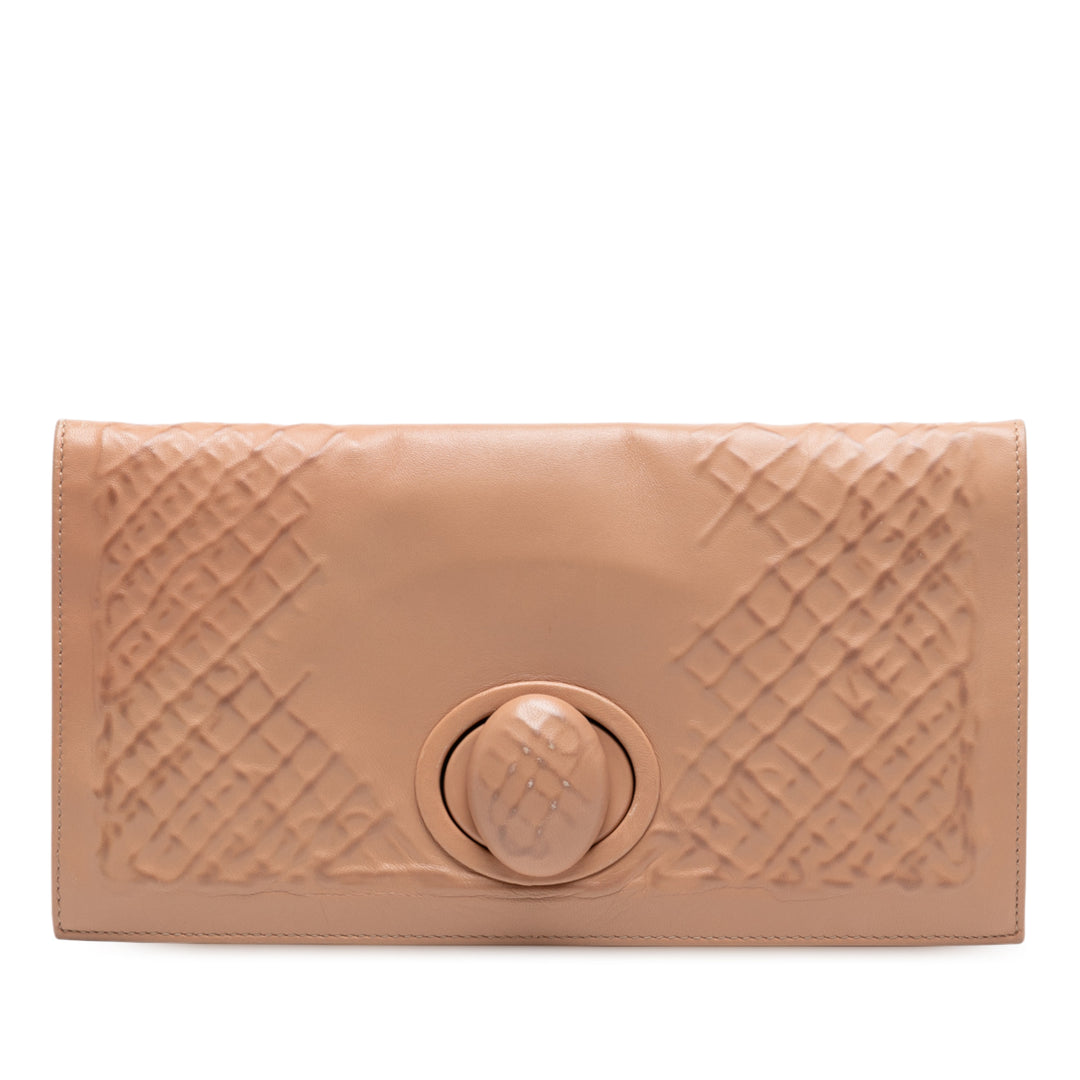 Bottega Veneta Nappa embossé Intrecciato Turn Lock Pochette