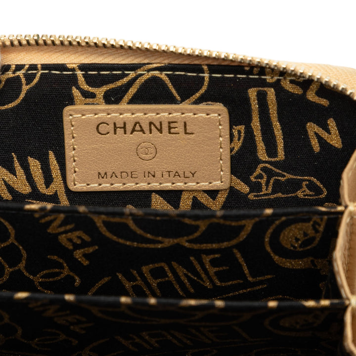 Chanel CC Matelassé Zippy Porte-monnaie Cuir d'agneau Doré – vue 5 – GABY PARIS
