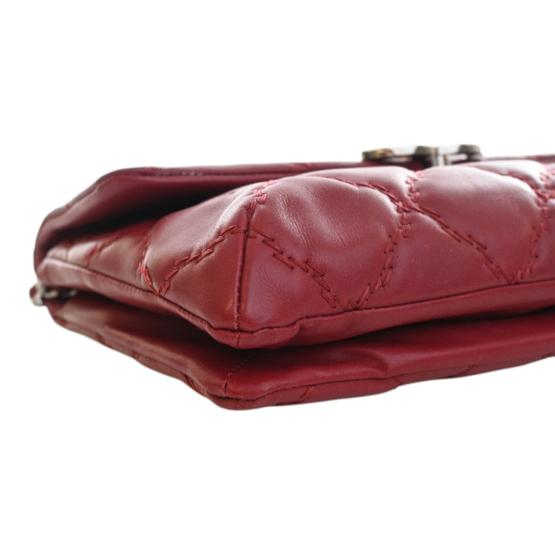 Chanel CC Matelassé Cuir de veau Double Stitch Hamptons à rabat