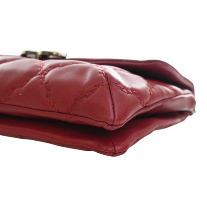 Chanel CC Matelassé Cuir de veau Double Stitch Hamptons à rabat