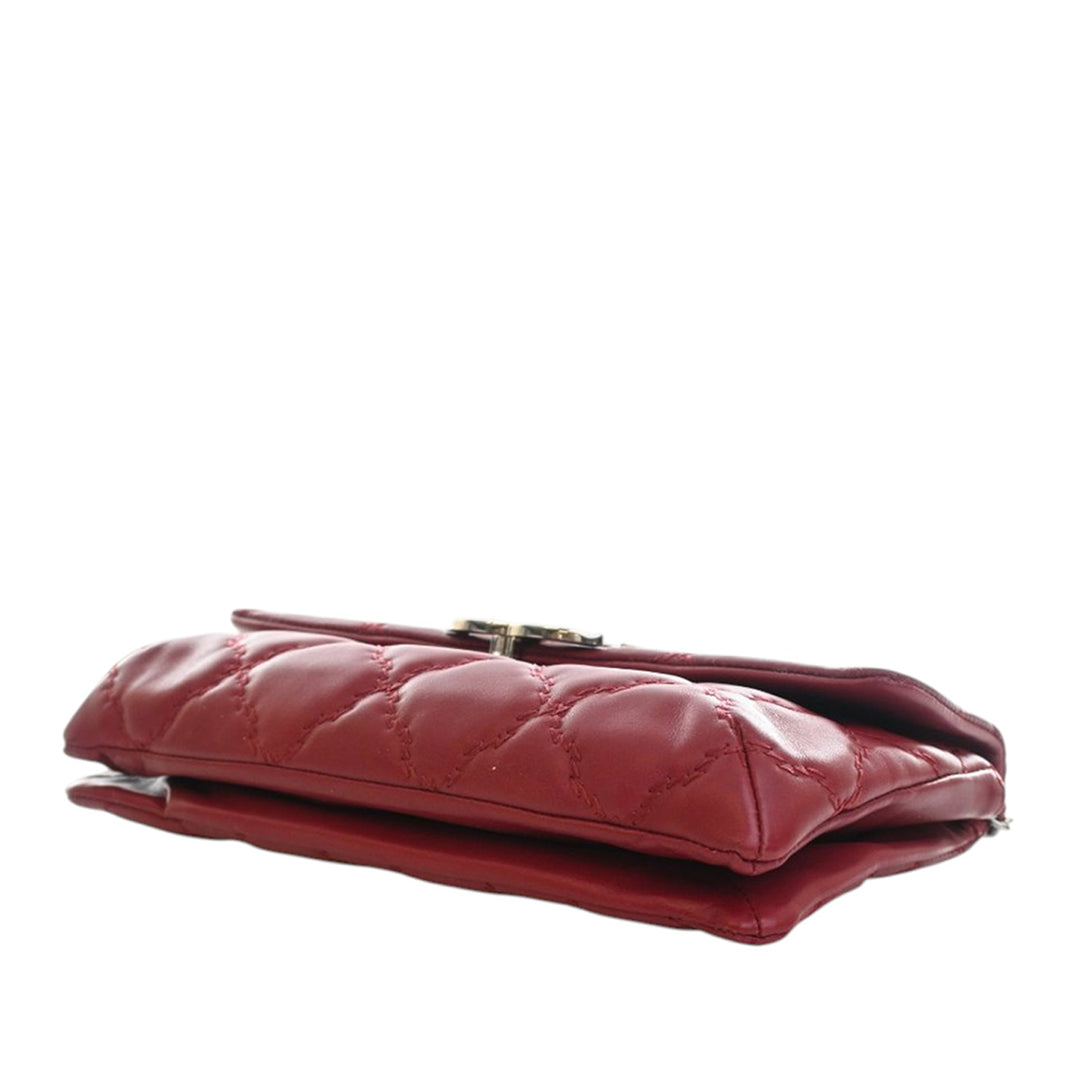 Chanel CC Matelassé Cuir de veau Double Stitch Hamptons à rabat