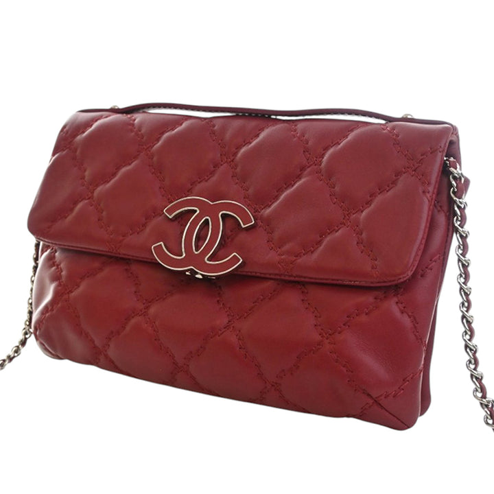 Chanel CC Matelassé Cuir de veau Double Stitch Hamptons à rabat