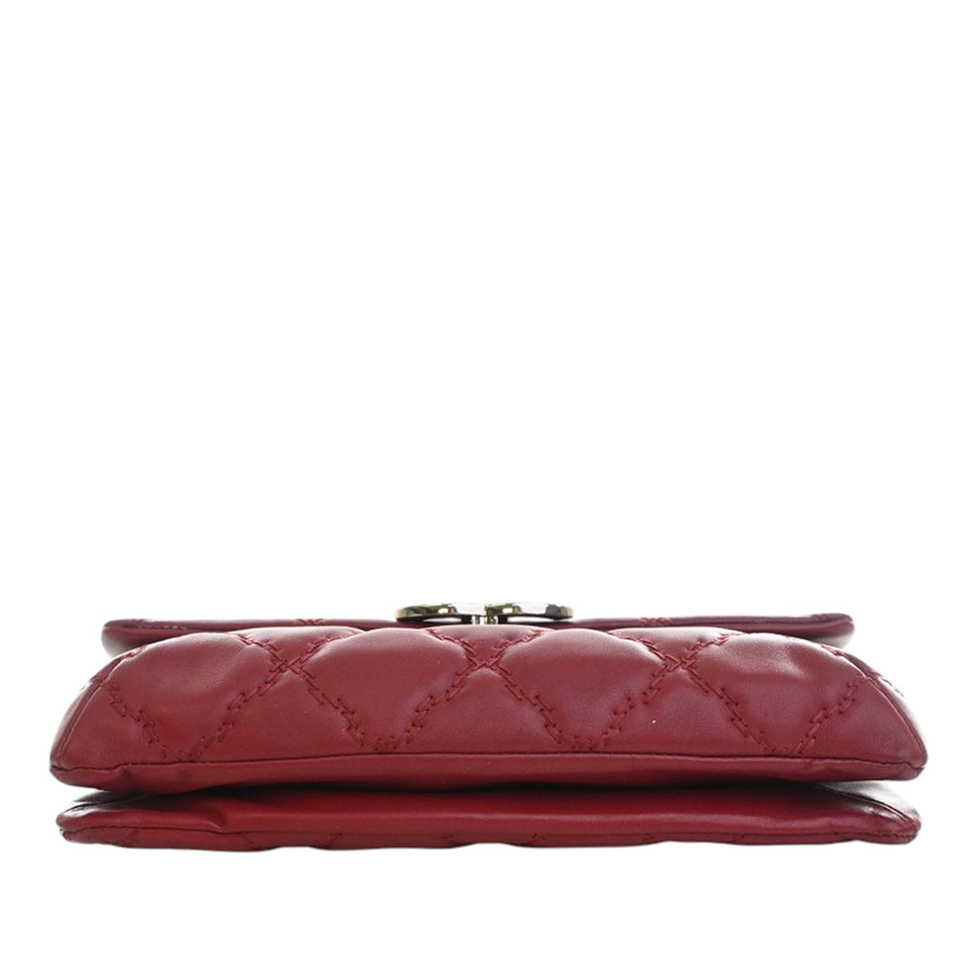 Chanel CC Matelassé Cuir de veau Double Stitch Hamptons à rabat