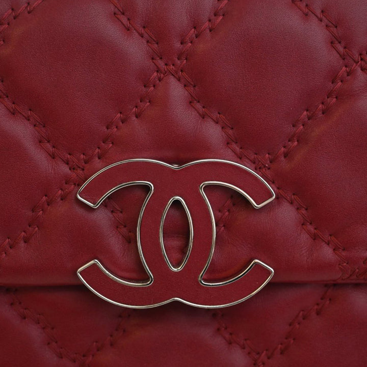 Chanel CC Matelassé Cuir de veau Double Stitch Hamptons à rabat