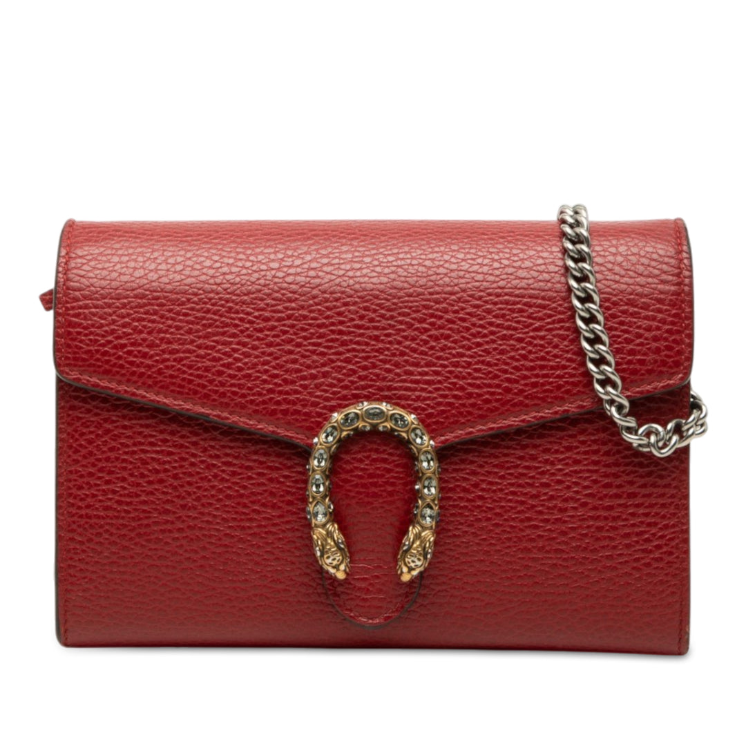 Gucci Dionysus Wallet on Chain Cuir de veau Rouge