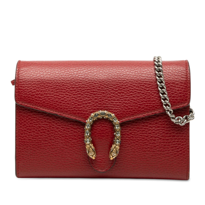 Gucci Dionysus Wallet on Chain Cuir de veau Rouge