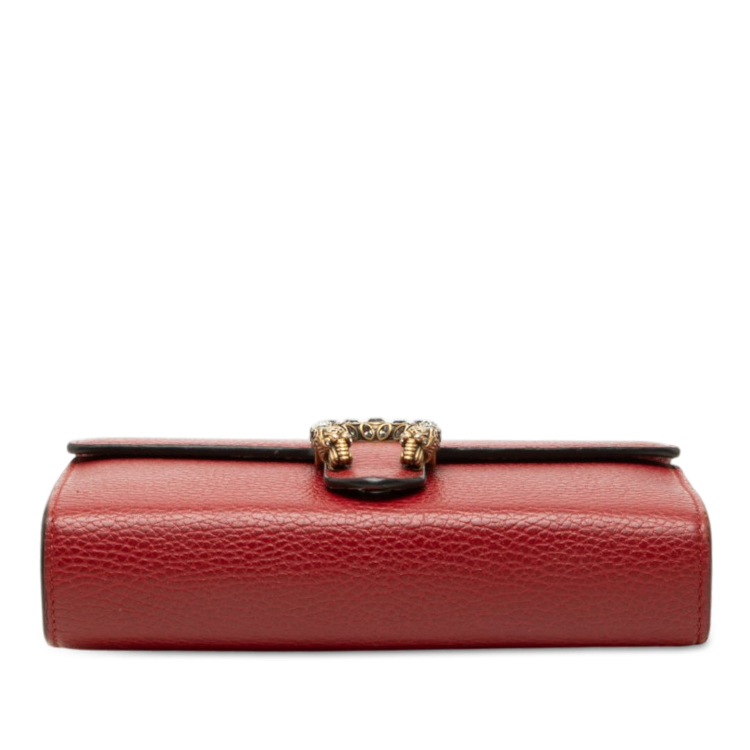 Gucci Dionysus Wallet on Chain Cuir de veau Rouge