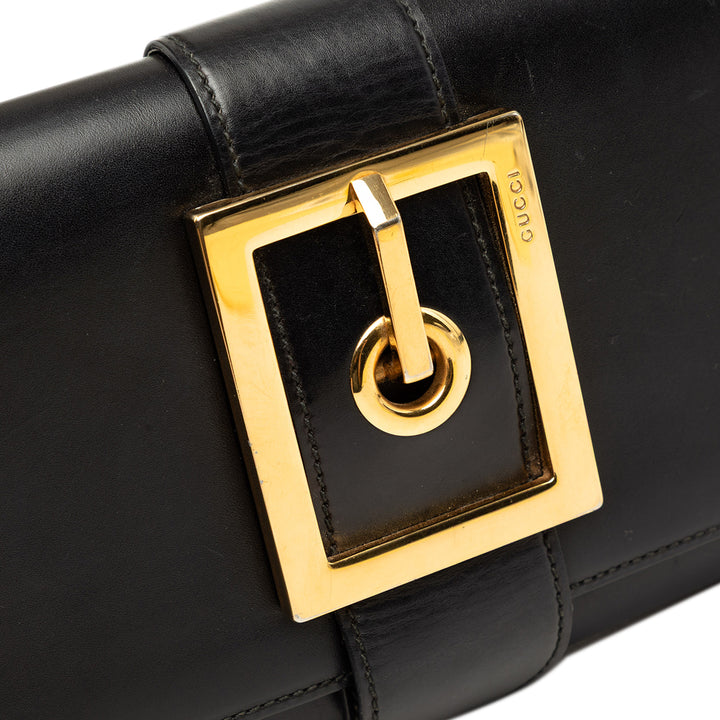 Lady Buckle Pochette Cuir de veau lisse Noir