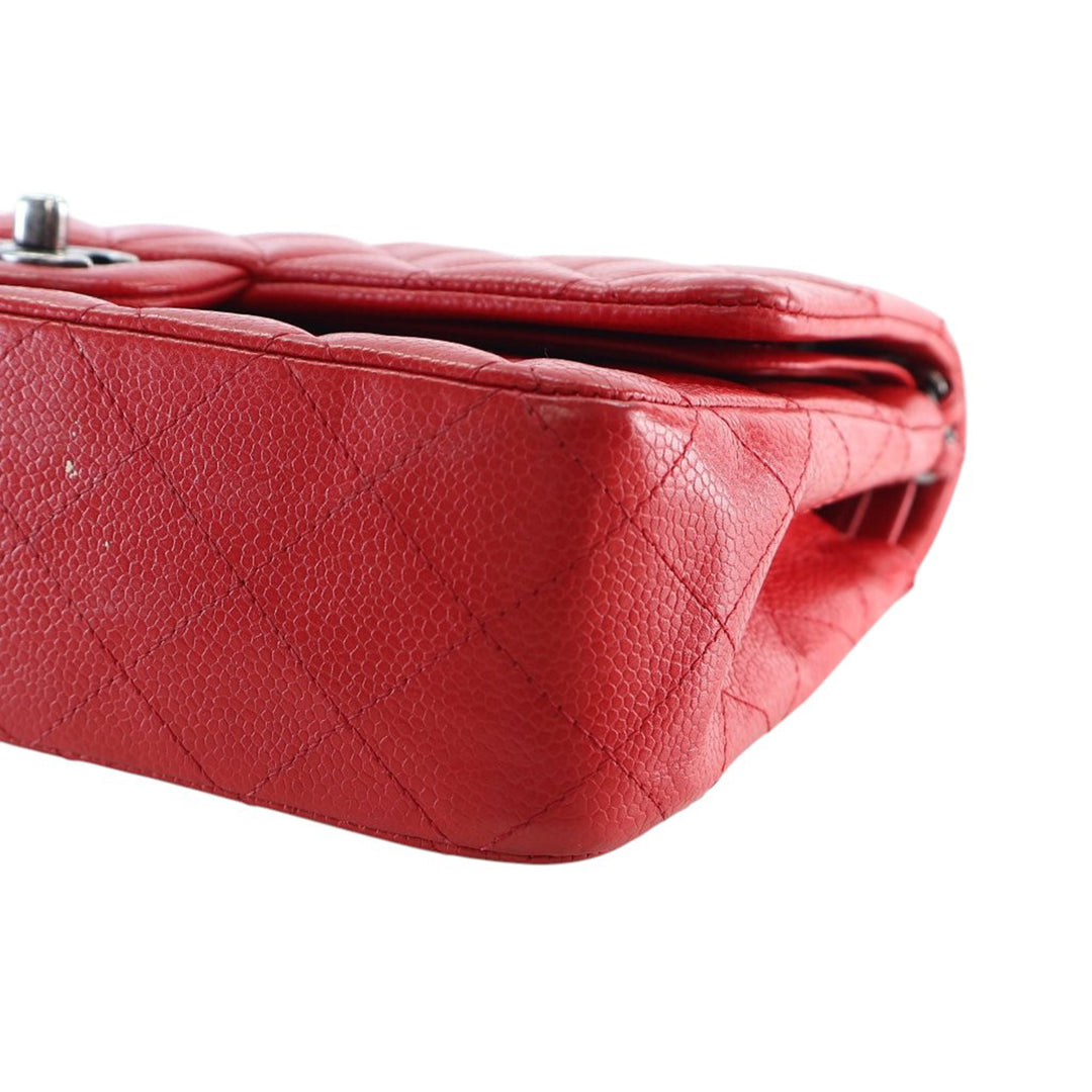 Chanel Medium Classic Caviar Double rabat Rouge