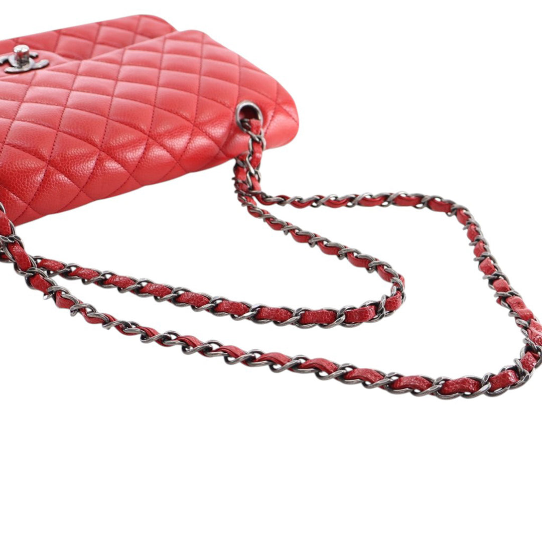 Chanel Medium Classic Caviar Double rabat Rouge